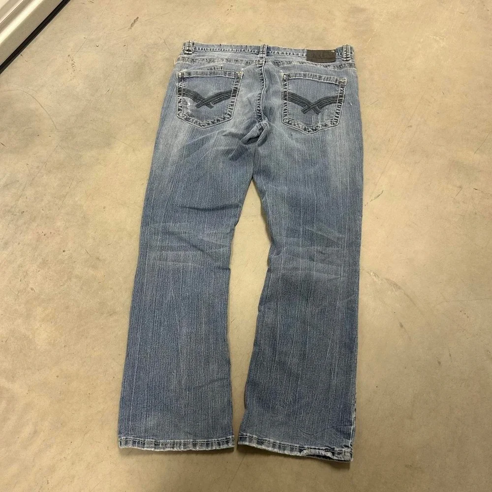 Y2K Light Wash Wide Leg Relaxed Fit Grunge Style Distressed Jeans